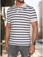 Pánská pruhovaná polokošile bílá FashionStreet PX0638