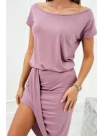 Sukienka asymetryczna ciemno różowa