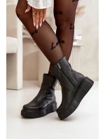 Zazoo 60369 Dámské Kožené Botky Na Platformě Černé Zazoo 60369 Dámské Kožené Botky Na Platformě Černé