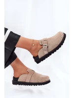 Semišové Pantofle Dámské Na Platformě Big Star RR274A376 Béžové Semišové Pantofle Dámské Na Platformě Big Star RR274A376 Béžové