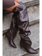 Vkládací dámské kozačky na podpatku čokoládové Ysolienne Vkládací dámské kozačky na podpatku čokoládové Ysolienne