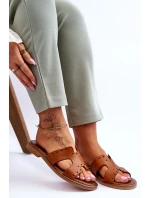 Dámské sandály s ozdobnými výřezy Hnědá Emily Dámské sandály s ozdobnými výřezy Hnědá Emily