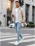 Pánská přechodná bunda s kapucí béžová FashionStreet TX5030