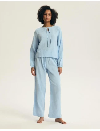 Henderson Dámské pyžamo 45313 Eleni long/r S-3XL Muslin