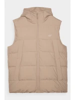 Pánský Péřový Bezrukávník S Kapucí Béžový 4FWAW24TVJAM144-83S