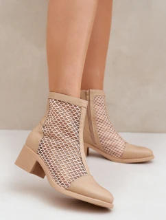 Dámské Síťované Boty Na Podpatku Béžové Lithyia