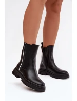 Dámské zateplené chelsea boty (štyblety) Solenne – černé