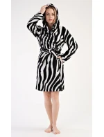 Dámský župan krátký s kapucí Zebra