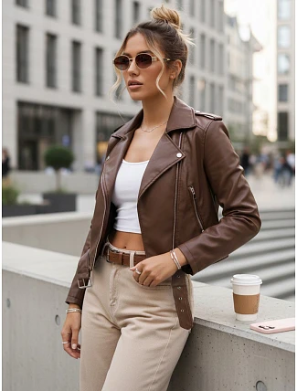 Dámské eko kůže krátké hnědé Ramones FashionStreet TY5672