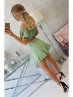 Tmavě mátová vyšívaná sada