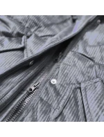 Šedá dámská manšestrová zimní bunda s kapucí (7764)