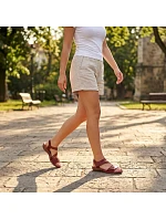 Kožené pohodlné sandály Rieker W RKR685 red Kožené pohodlné sandály Rieker W RKR685 red