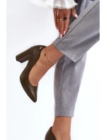 Kůže na vysokém podpatku Laura Messi 2624/227 tmavě zelené