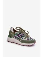 Dámské kožené tenisky na platformě Maciejka 06390-09 seledýnové