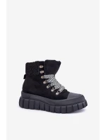 Dámské Zateplené Botky Trapery Na Platformě Černé Alcyhen