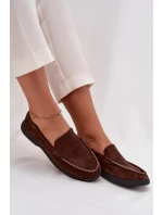 Dámské mokasiny z eko semiše čokoládové Tynara