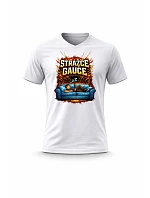 Pánské bavlněné tričko s potiskem - STRÁŽCE GAUČE - bílé