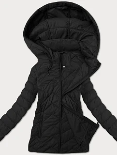 Dámská lehká prošívaná bunda s kapucí J Style černá (16M9232-392)