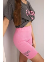 Dámský komplet s volnou blůzou a přiléhavými šortkami grafitový