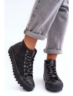 Dámské Tenisky Big Star Vysoké Zateplené Černé EE274110