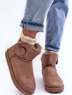 Ocieplane Dámské Sněžáky s Ozdobou Tmavě Bežové Siriol