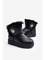 Dětské sněhule s vyplněním z kožešiny černé Big Star MM374082