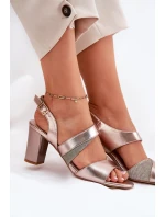 Dámské Sandály Na Podpatku Sergio Leone SK866 Růžové Zlato