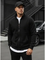 Pánská mikina na zip bez kapuce černá BX4110