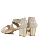 Dámské zlaté páskové sandály se sloupkem Jezzi RMR1954-27