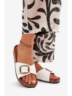 Dámské Sandały Na Korek Platformě S Přezkou Bílé Vianara