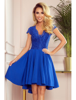 Dámské šaty s krajkovým výstřihem Numoco PATRICIA - modré