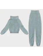 Dámský teplákový komplet typu "wafel" v mátové barvě (AMG-339A) Dámský teplákový komplet typu "wafel" v mátové barvě (AMG-339A)