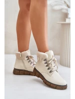 Dámské Zateplené Botky Traperky Na Zip Béžové Mevanisa