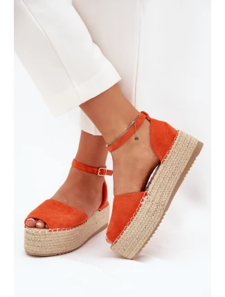 Dámské espadrilky na platformě s pletením oranžové Selise Dámské espadrilky na platformě s pletením oranžové Selise