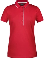 Daiber JN 727 Dámské piqué polo s kontrastní légou 02.0727 red/white