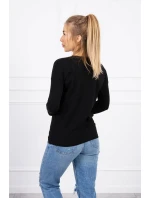 Halenka s výstřihem do V černá