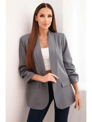 Bunda s klopou elegantní tmavě šedá