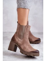 Dámské semišové boty na platformě Béžove Martine