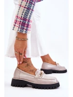 Lakované mokasíny na platformě Světle šedé Ronin Lakované mokasíny na platformě Světle šedé Ronin