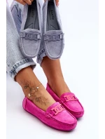 Dámské módní semišové mokasíny růžové Rabell