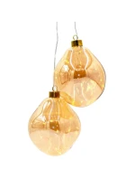 CETKA SKLO TVAROVÁNÍ KAPKA 2KS VEDL 12CM ZLATÝ