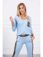 Sada s leopardím potiskem modré barvy Sada s leopardím potiskem modré barvy