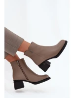 Kožené zateplené dámské kotníkové boty na klínu Vinceza 91159 tmavě béžové Kožené zateplené dámské kotníkové boty na klínu Vinceza 91159 tmavě béžové