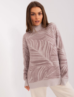 Světle fialový oversized svetr s rolákem