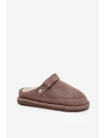 Dámské pantofle s páskem a kožíškem Rilena – tmavě béžové Dámské pantofle s páskem a kožíškem Rilena – tmavě béžové