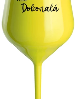 PANI DOKONALÁ - žltý nerozbitný pohár na víno 470 ml