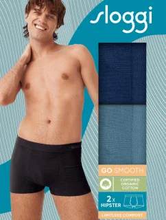 Pánské boxerky GO Smooth Hipster C2P - UNKNOWN - modré V003 - SLOGGI
