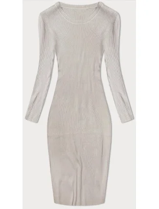 Béžové tužkové šaty s dlouhými rukávy (MM98012) Béžové tužkové šaty s dlouhými rukávy (MM98012)