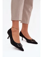 Dámské lodičky S dekorativním detailem Černé Amelora