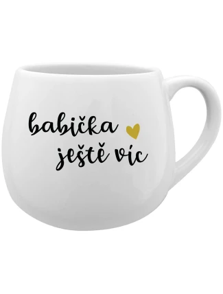 BABIČKA JEŠTĚ VÍC - bílý keramický hrníček 300 ml